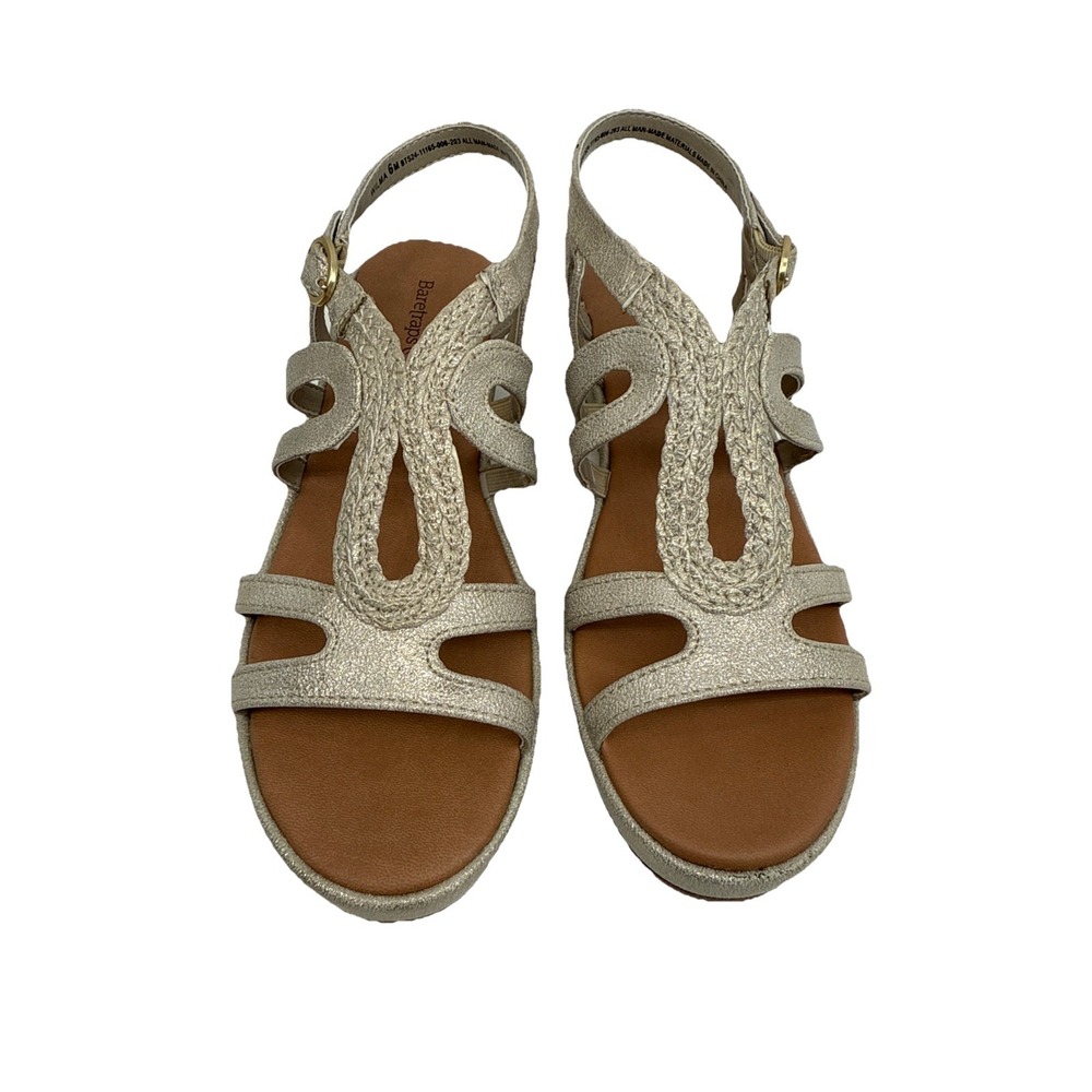 Women's Baretraps Wilma Wedges Gold Sparkle Size 6 M